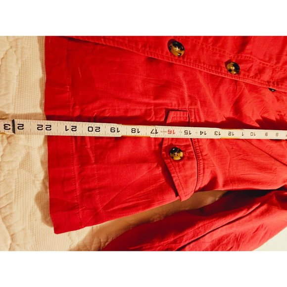 Talbots Cotton Coat size 8 Petite button closure Red - Picture 12 of 12